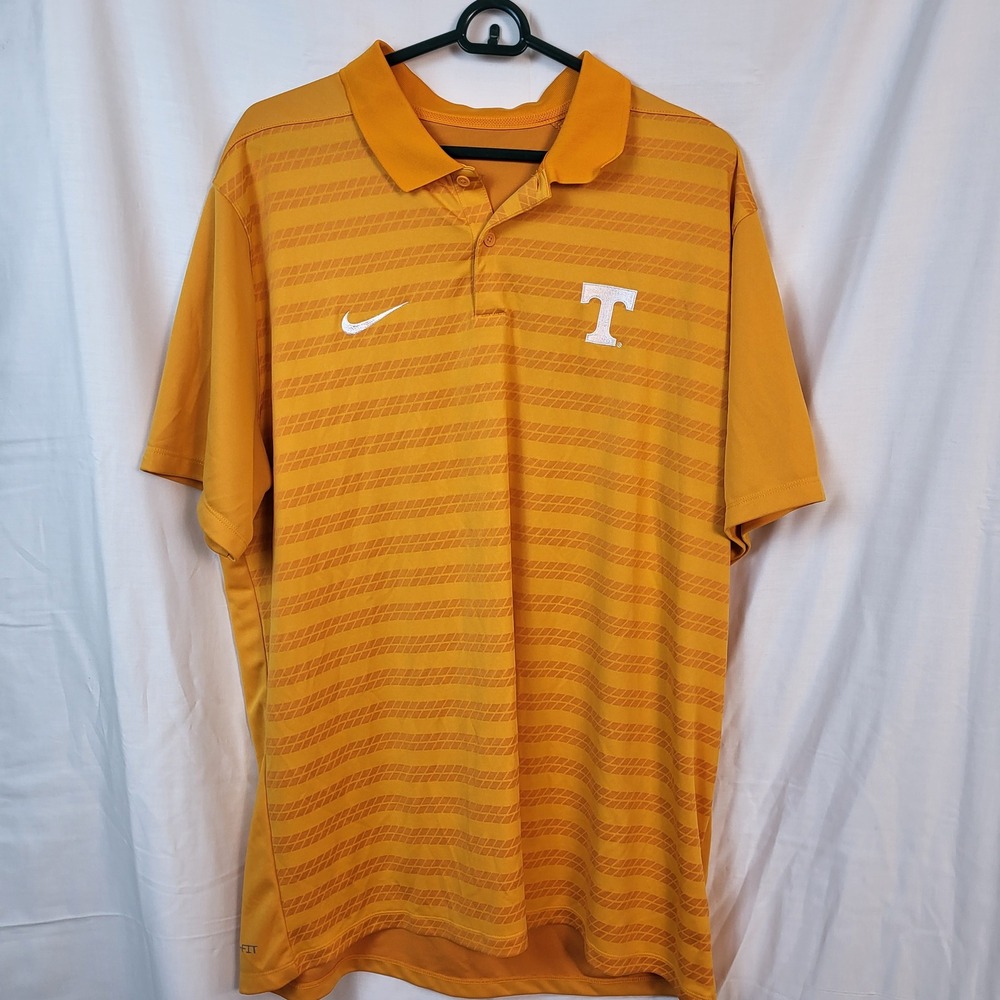 Nike Tennessee‎ Volunteers Dri-FIT Polo Shirt Mens XL Orange Graphic Performance